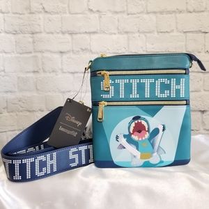 Loungefly Lilo and Stitch Elvis Spotlight Blue Disney Crossbody Bag New
